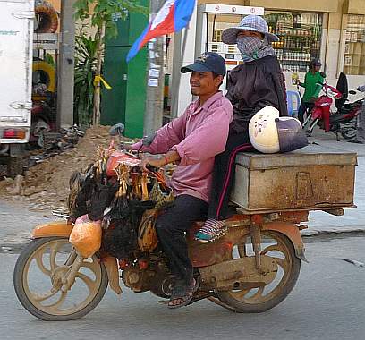 Varied loads on a motorcycle